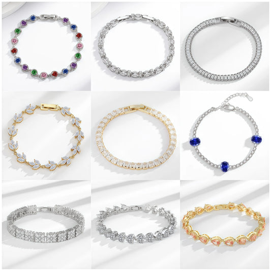 Moissanite Chain Link Bracelet 18K  Bracelet