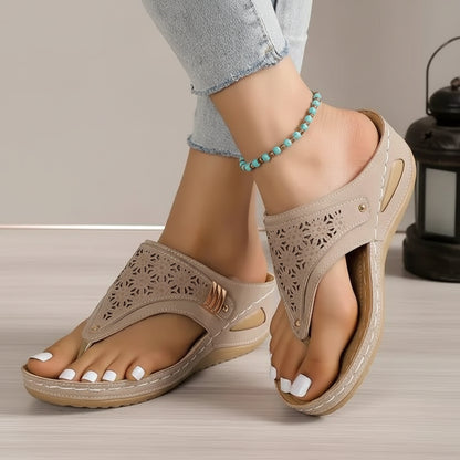 Women's Wedge Heel Flip Flop Sandals - Thick Bottom Platform Slippers