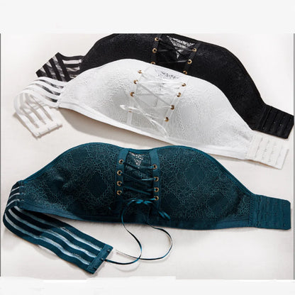 Seamless Push-Up Bra - Wire-Free Strapless Lace Bralette