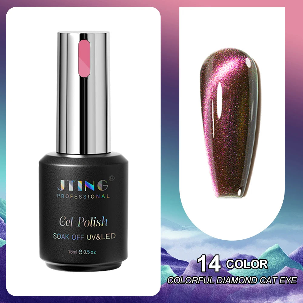 Cat Eye Gel Nail Polish 24-Color Set with Magnet - Diamond Collection Kit