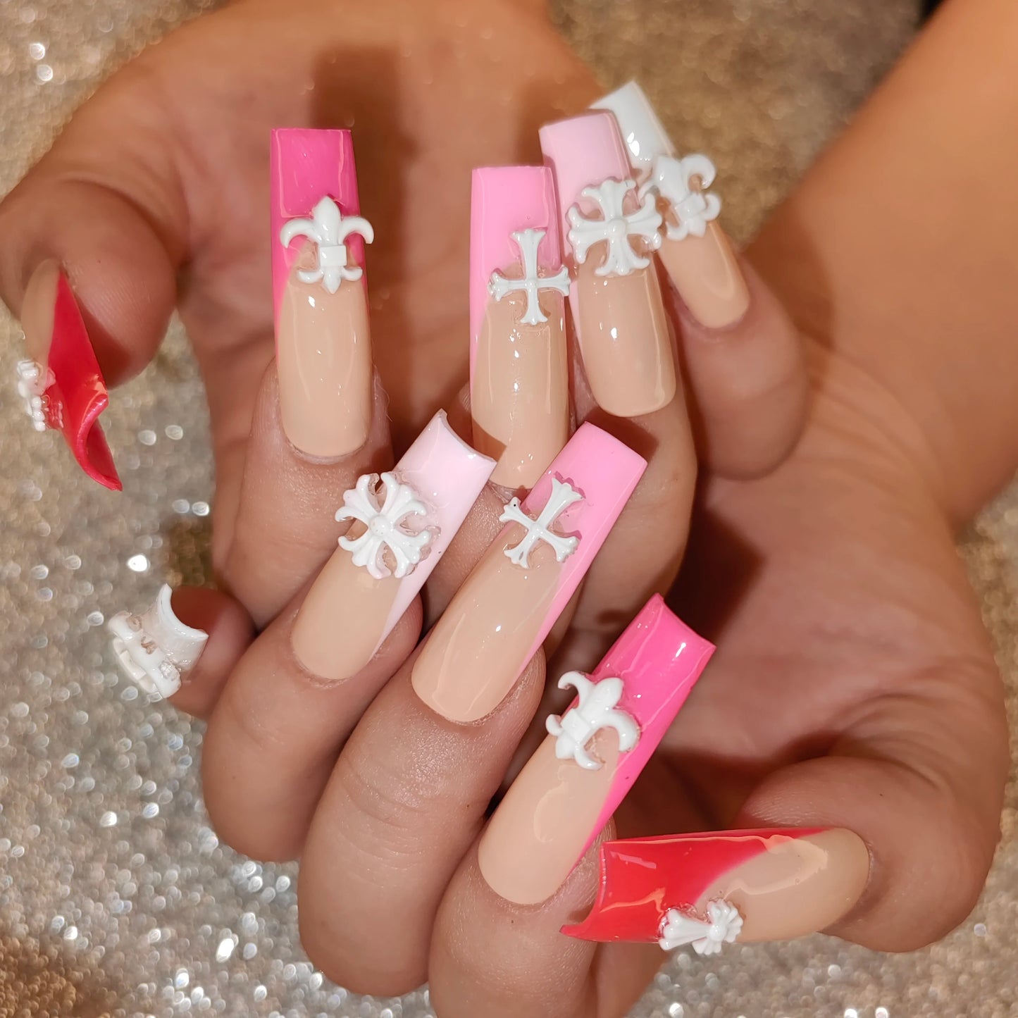 Handmade Acrylic Press-On Nails with Toe Nails Set