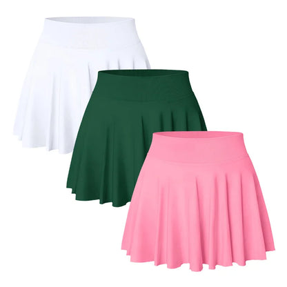 Summer Active Wear Stretchy Golf Skirt Inner Short High Waist Pleated 2 in 1 Tennis Skirt With Pocket