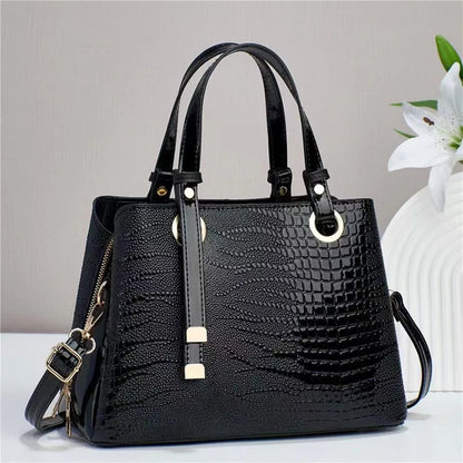 Retro Crocodile Embossed Messenger Handbag