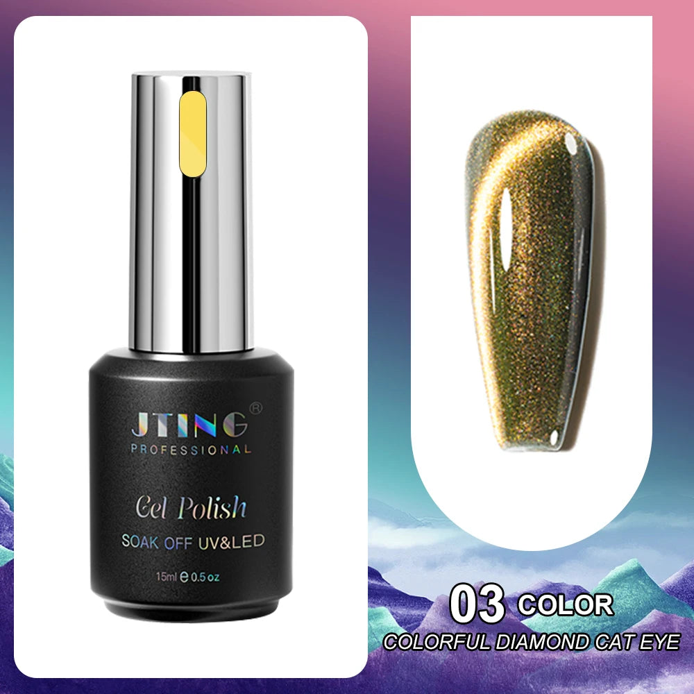 Cat Eye Gel Nail Polish 24-Color Set with Magnet - Diamond Collection Kit