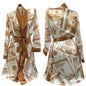Luxury Money Print Satin Bathrobe & Sash