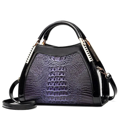 Large Crocodile Embossed Shoulder Capacity Retro Fashion Tote