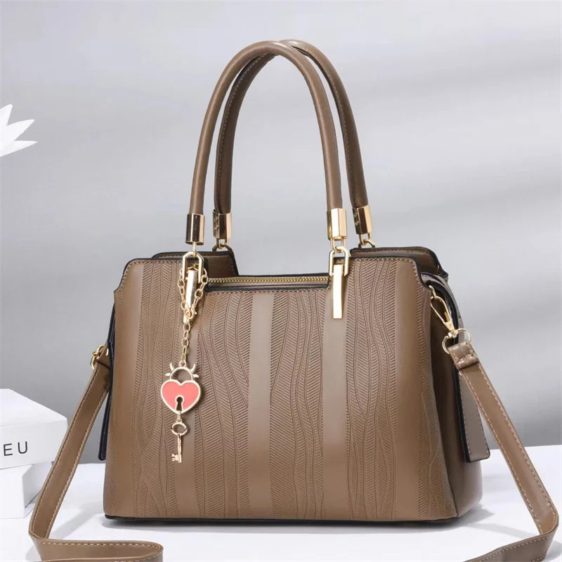 Women's Large Capacity Casual Tote Handbag - Fashion PU Leather Bag