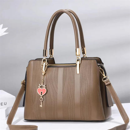 Women's Large Capacity Casual Tote Handbag - Fashion PU Leather Bag