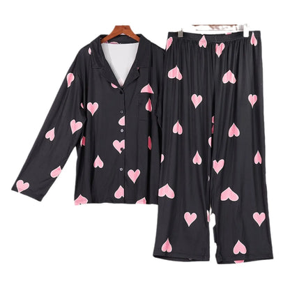 Heart Print Pajama Set