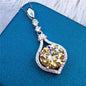 Yellow Moissanite Pendant Necklace - 5-6 Carat Brilliant Cut in 925 Sterling Silver