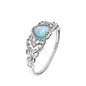 Heart Shape Opal Ring - 925 Sterling Silver Rhodium Plated