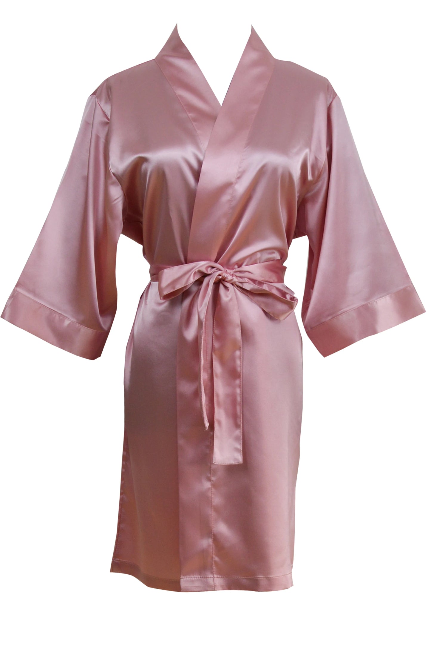 Women's Satin Kimono Robe - Short Silk Bridal Bridesmaid Wedding Robe