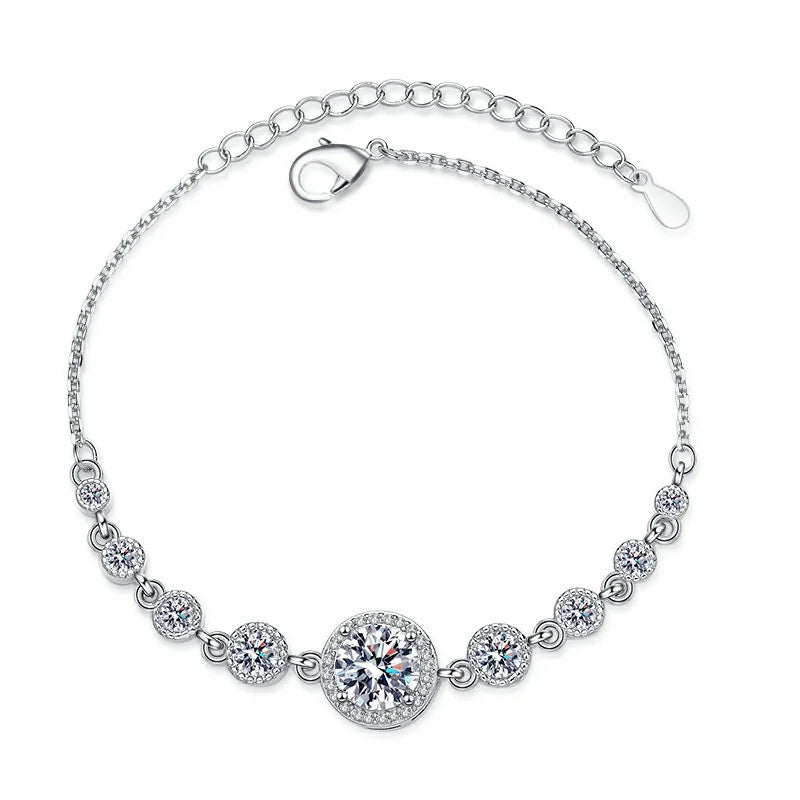 Moissanite Chain Link Bracelet 18K  Bracelet