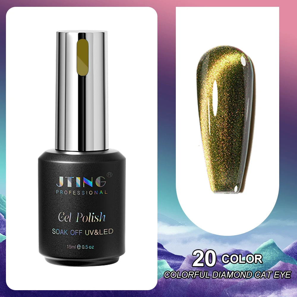 Cat Eye Gel Nail Polish 24-Color Set with Magnet - Diamond Collection Kit