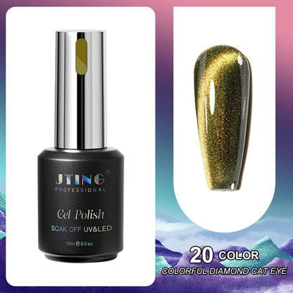 Cat Eye Gel Nail Polish 24-Color Set with Magnet - Diamond Collection Kit