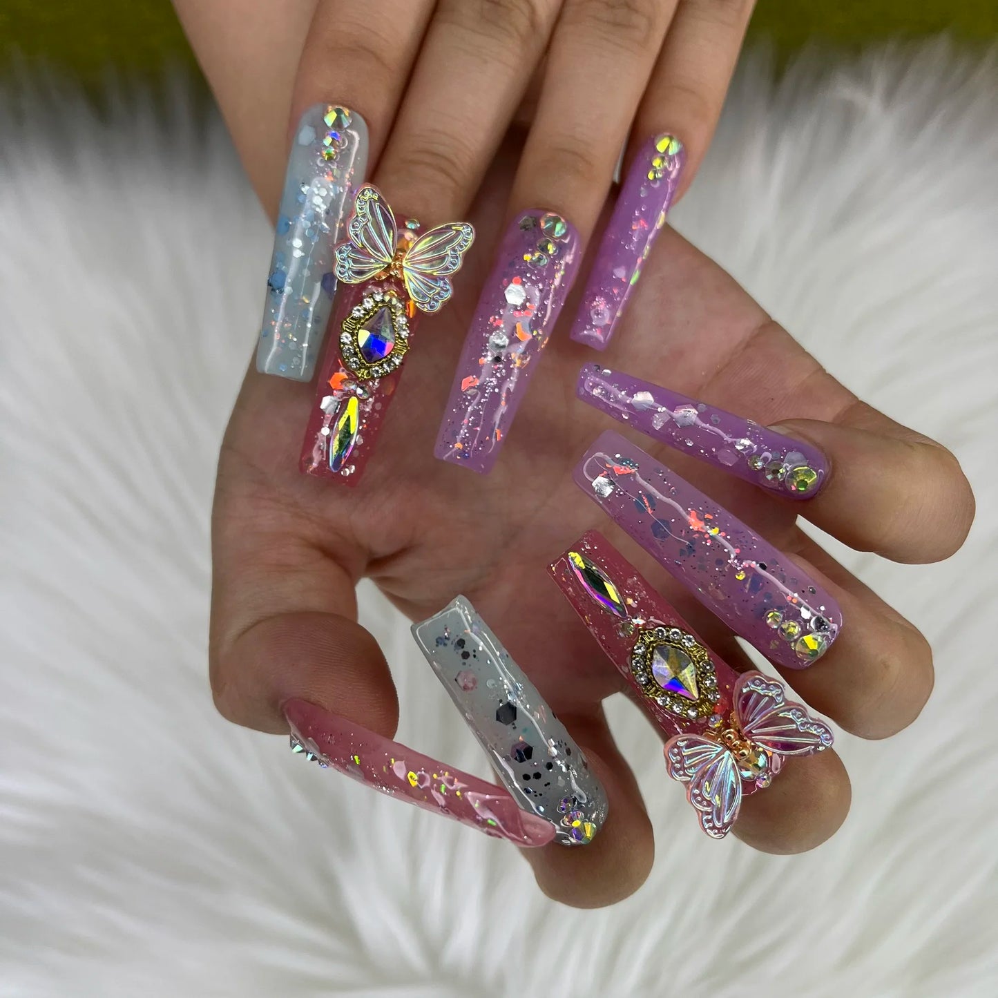 Custom Handmade Acrylic Press-On Nails
