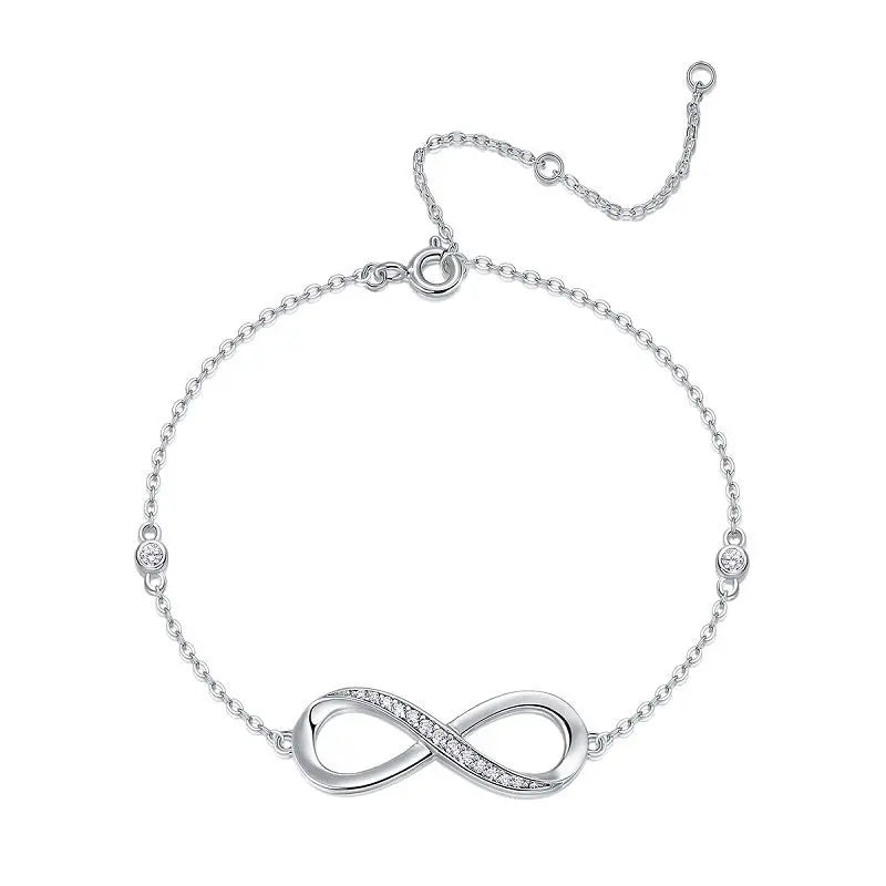 Moissanite Infinity Bracelet - S925 Sterling Silver