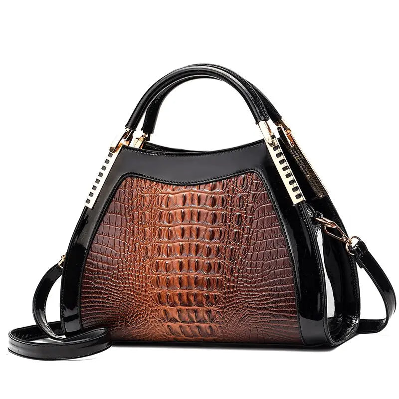 Large Crocodile Embossed Shoulder Capacity Retro Fashion Tote