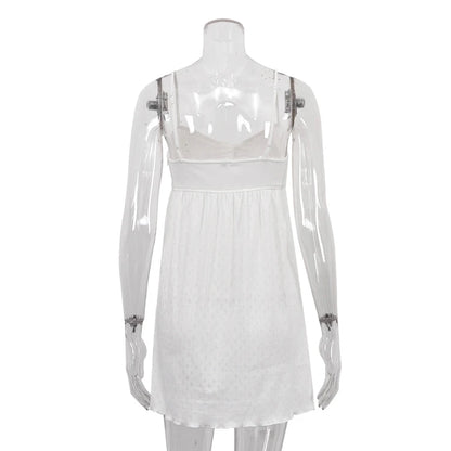 Side-Zip Spaghetti Strap Nightgown - Breathable Summer Sleepwear Dress