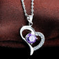 925 Sterling Silver Heart Pendant Necklace with Cubic Zirconia