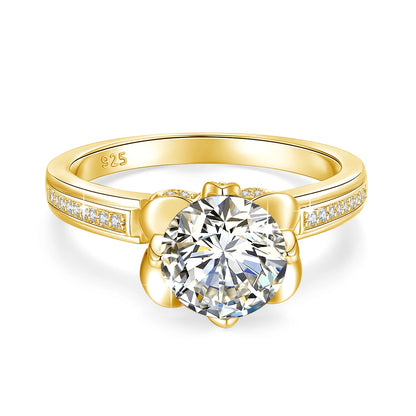 2 Carat Moissanite Engagement Ring - 925 Sterling Silver VVS1 Lab Diamond Ring