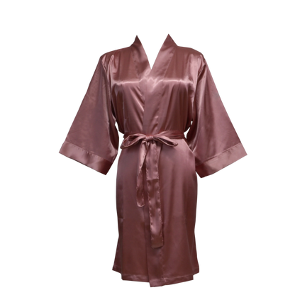 Women's Satin Kimono Robe - Short Silk Bridal Bridesmaid Wedding Robe
