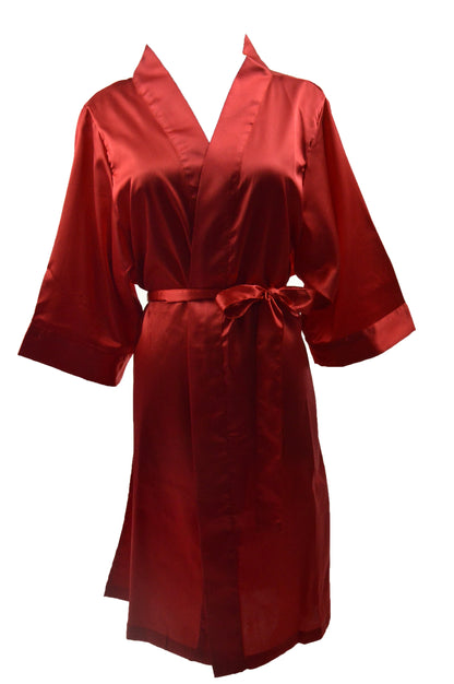 Women's Satin Kimono Robe - Short Silk Bridal Bridesmaid Wedding Robe