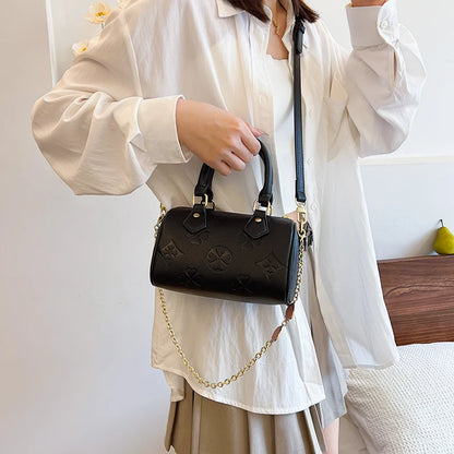 Designer Geometric Print Handbag - Versatile PU Leather Shoulder Bag