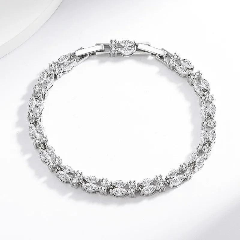 Moissanite Chain Link Bracelet 18K  Bracelet