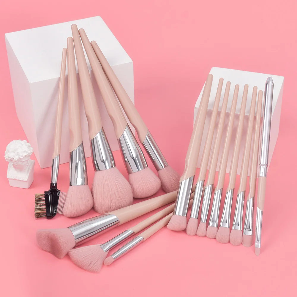 Professional 12-Piece Makeup Brush Set - Foundation, Eyeshadow & Blush Brushes