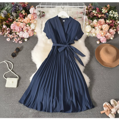 Side Zip Belt Dress with Lace-Up Bow Detail