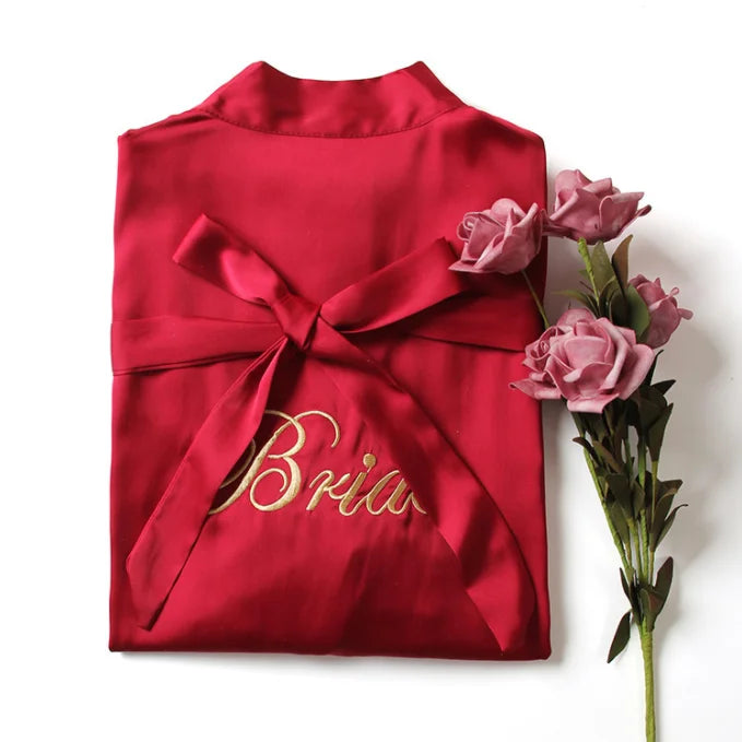 Women's Bridal Ice Silk Nightgown - Elegant Wedding Sleepwear Robe