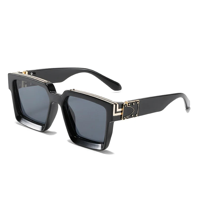 Oversized Square Sunglasses - Leopard Print UV400 Protection