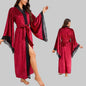 Velvet Bridal Robe - Long Sleeve Soft Bathrobe with Belt