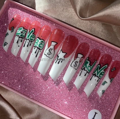 Luxury Handmade Press-On Nails with Designs