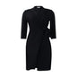 Pleated Suit Collar with Tie Waist Dress