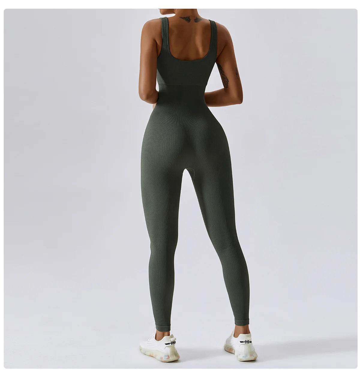 Seamless Yoga Jumpsuit Backless Workout Romper