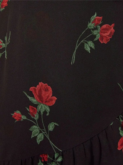 Floral French Retro Dress - Casual Chiffon Summer Dress