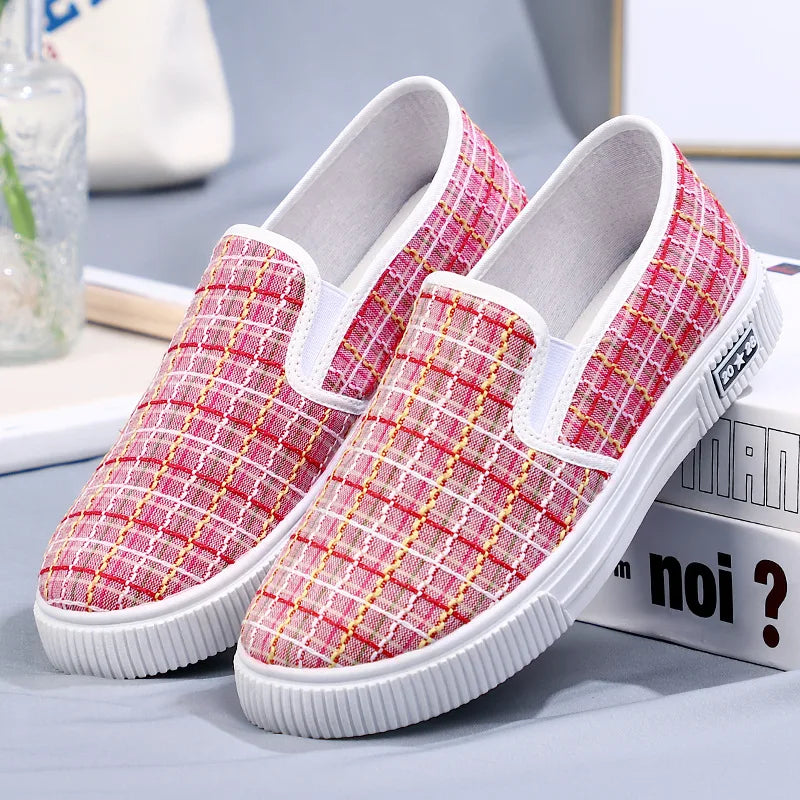 Canvas Sneakers - Lightweight Breathable Slip-On Casual Shoes