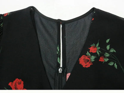 Floral French Retro Dress - Casual Chiffon Summer Dress