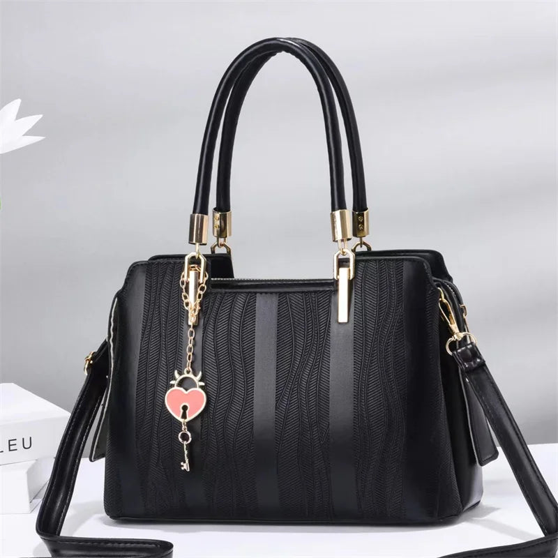 Women's Large Capacity Casual Tote Handbag - Fashion PU Leather Bag