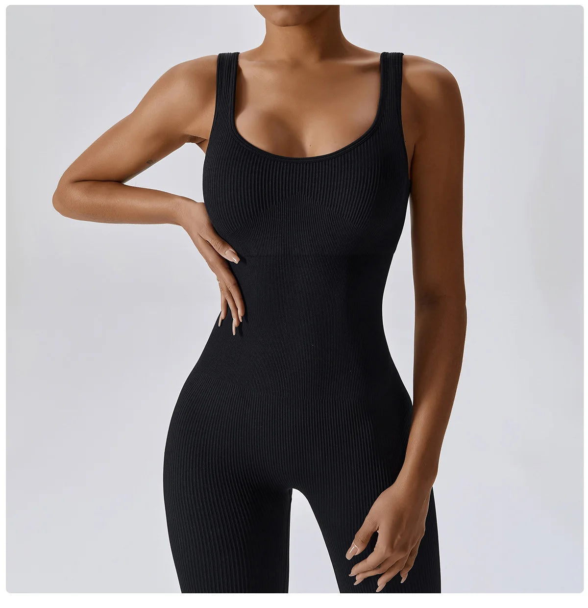 Seamless Yoga Jumpsuit Backless Workout Romper