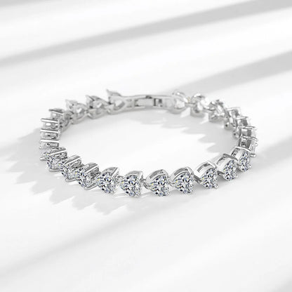 Moissanite Chain Link Bracelet 18K  Bracelet