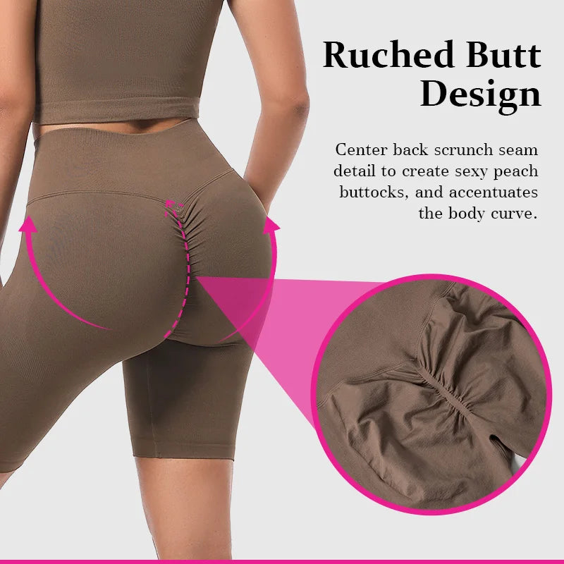 4 Inch High Waisted Biker Shorts - Contour Nylon Yoga Cycling Shorts