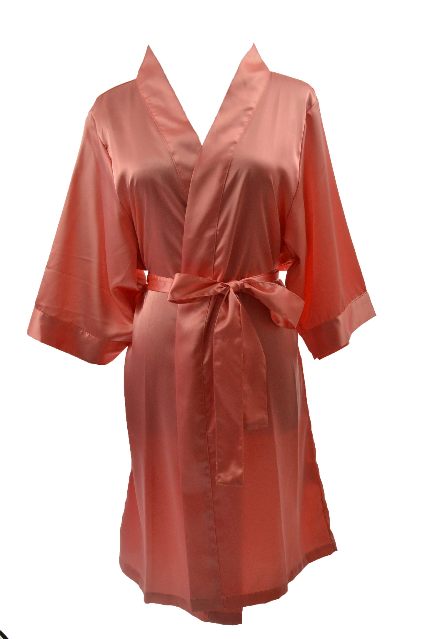Women's Satin Kimono Robe - Short Silk Bridal Bridesmaid Wedding Robe