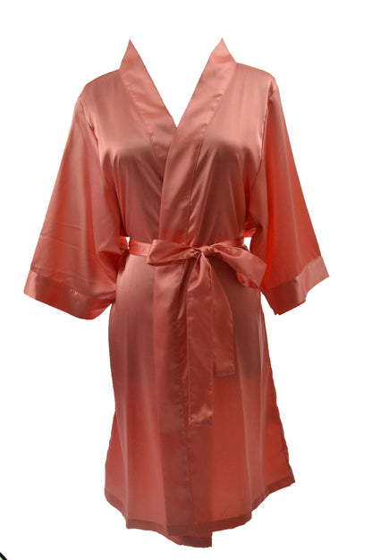 Women's Satin Kimono Robe - Short Silk Bridal Bridesmaid Wedding Robe
