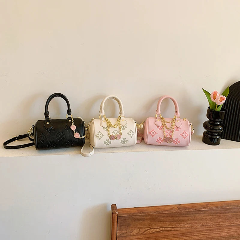 Designer Geometric Print Handbag - Versatile PU Leather Shoulder Bag