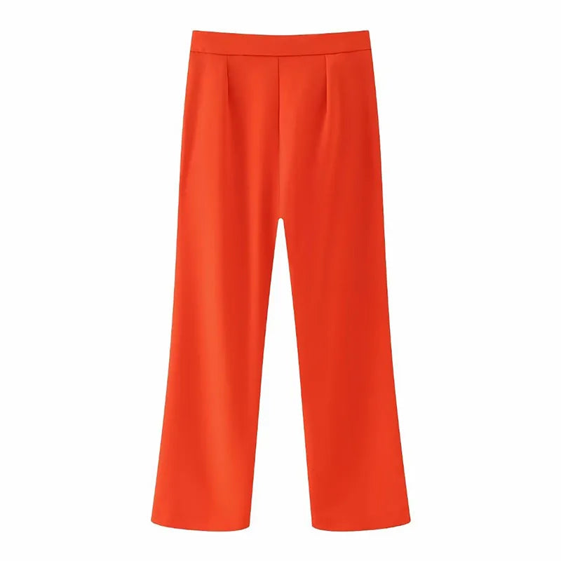 Retro High Waist Zipper Pants - Loose Fit Trousers