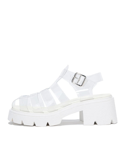 Transparent PVC Roman Sandals - Platform Beach Shoes