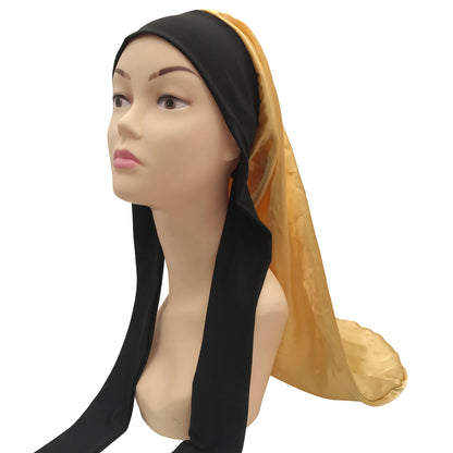 Silk Satin Sleeping Bonnet - Adjustable Long Hair Bonnet for Women